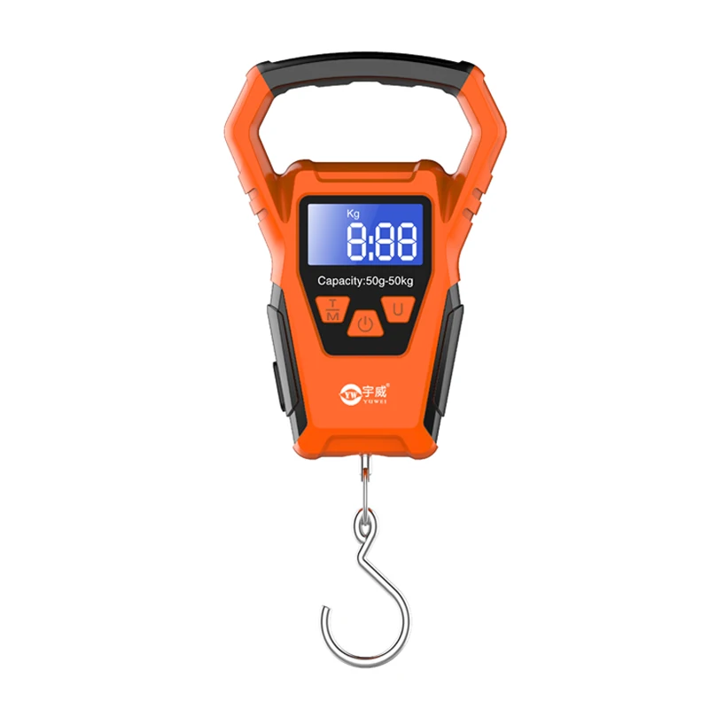 Portable 50 KG Digital Waterproof Fishing Scale with 1.5m Measuring Tape Electronic Handle Fish Scale