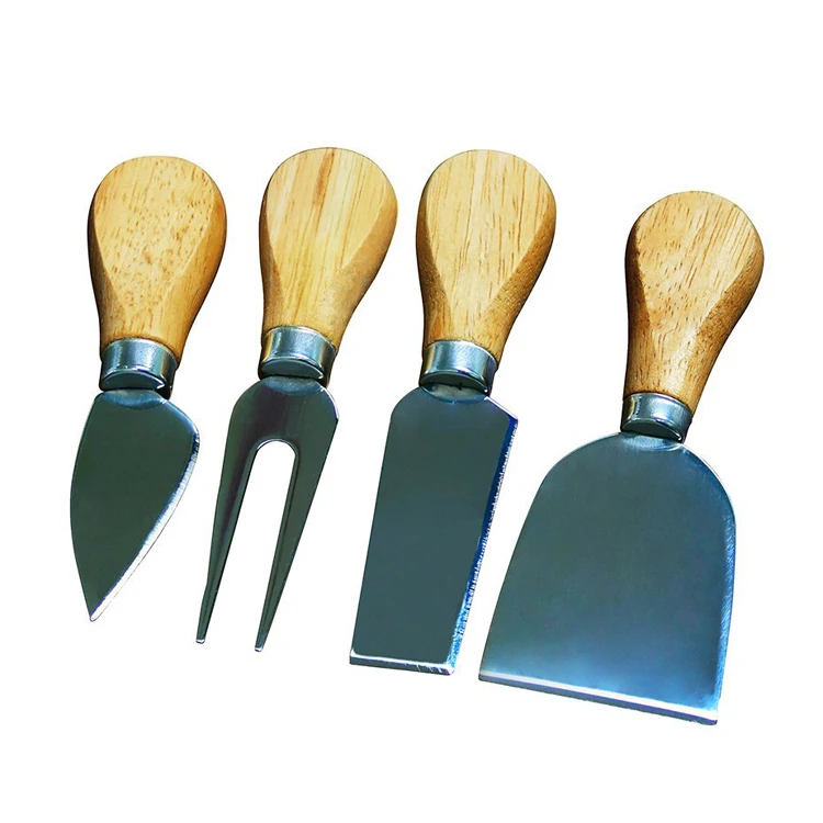 high quality bamboo wooden cheese board kitchen cutting board set with 4 knives tools