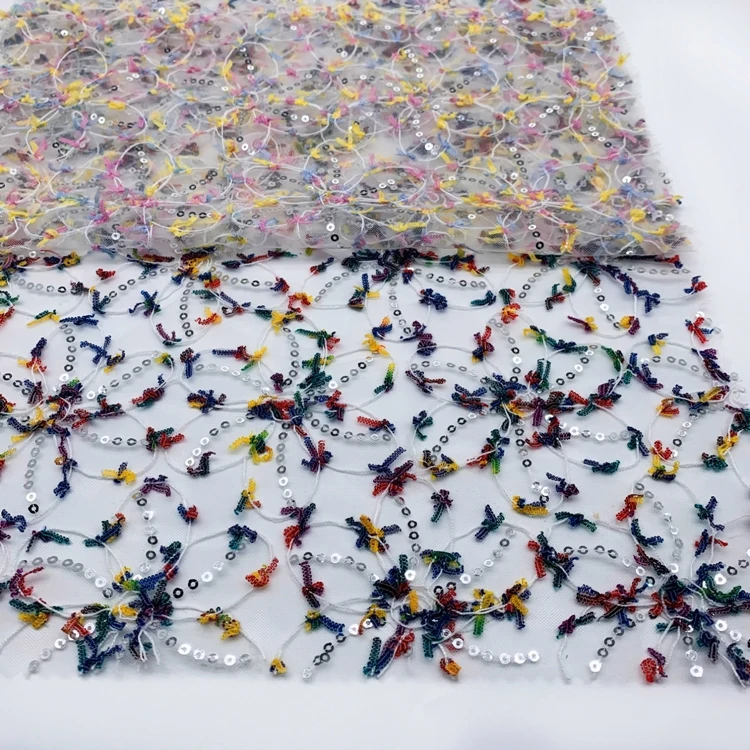 OEKO-TEX BSCI factory China custom sequin mesh fabric large sequin fabric wholesale sequin fabric