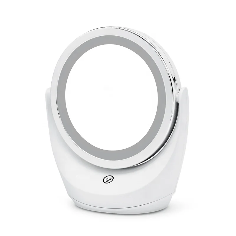 2022 New LED Cosmetic Mirror 360 Degrees Rotating Double Side Makeup Mirror Removable Battery Table Mirror