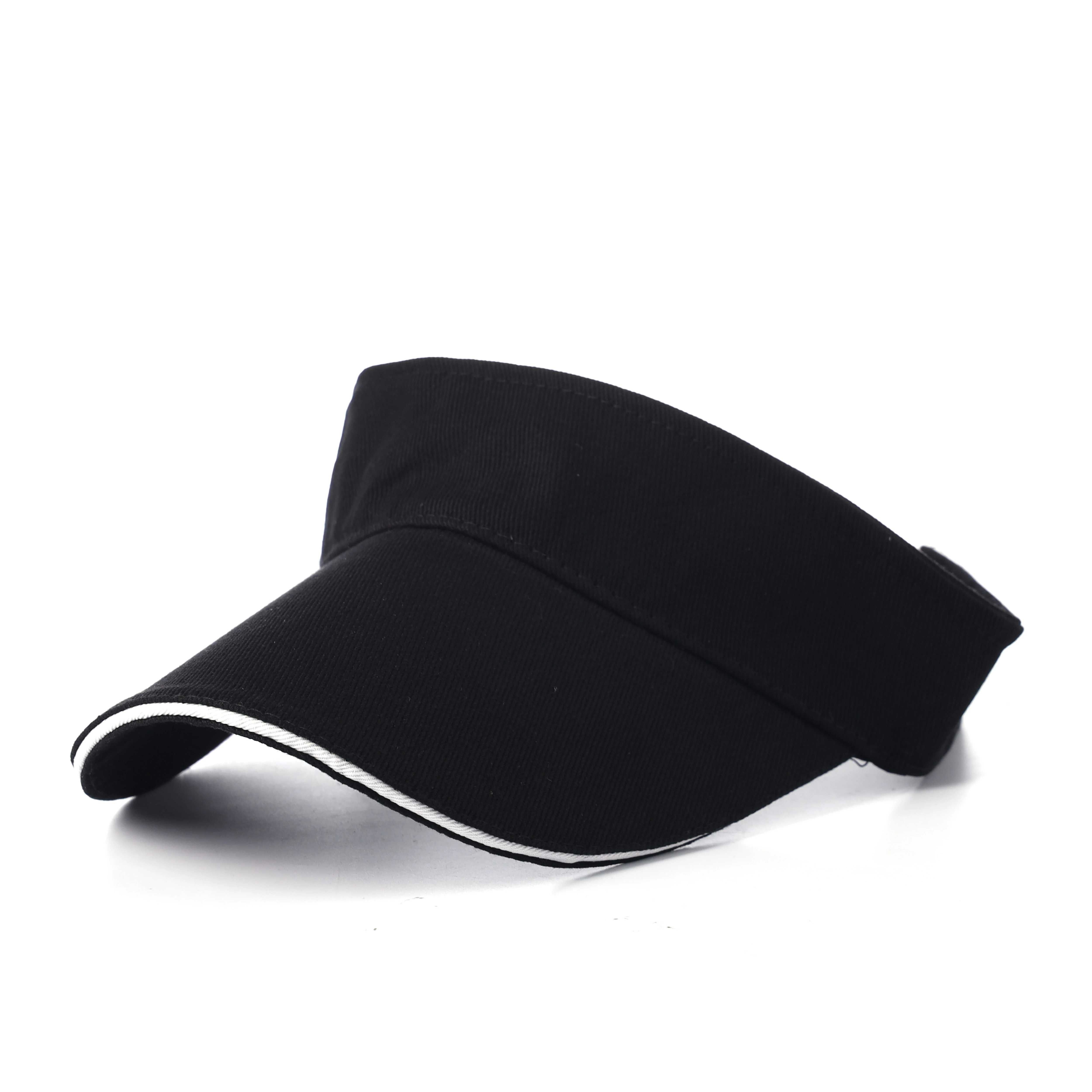 Cheap price High quality  sunshade plain dyed sandwich-like adjustable back closure Visor Cap