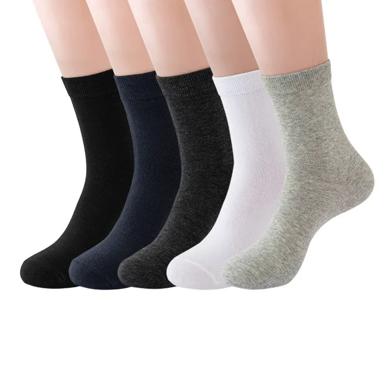Custom Spring Summer Sweat Absorbing Solid Color Socks Cotton Business Men Crew Socks
