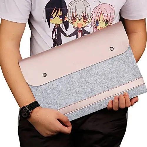 
13-13.3 inch Ultra Slim PU Leather Sleeve Cover Case Protective Notebook Felt Laptop Carrying Bag 
