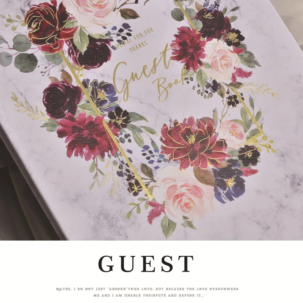 White wedding book guestbook gold foil Birthday wedding guest book