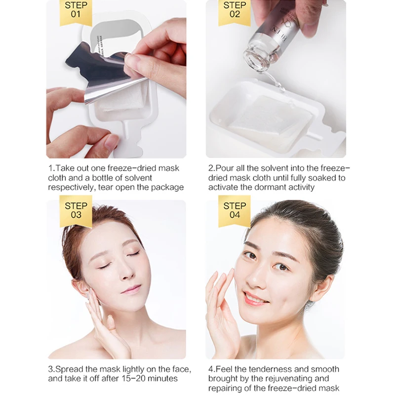 OEM Private Label Nourishing repairing brighten the skin new decapeptide lyophilized mask  for  facial Skin Care  products