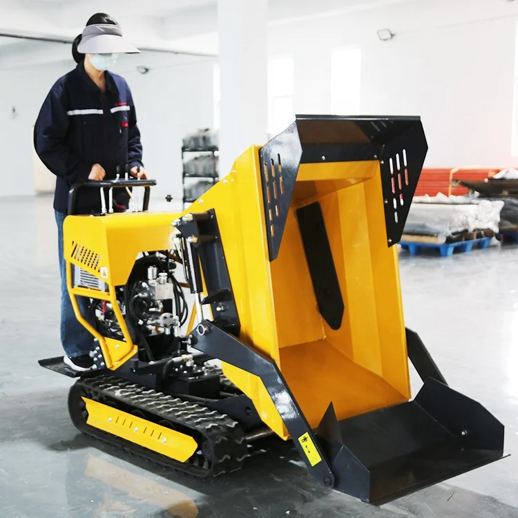 Crawler Transporter Multi-Functional All-Terrain Truck Orchard Tracked Dump Truck Hydraulic Dumping Tipper Truck