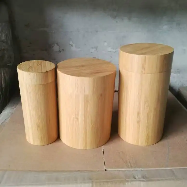 Bamboo Storage Bottles with Denmark Import Woca Wax Oil Surface Eco-friendly Bamboo Container Custom Size Canister