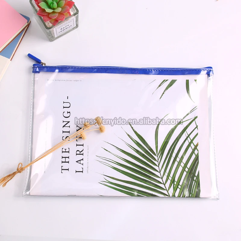  Goods in Stock Waterproof Clear Transparent A4 A5 A6 Poly Plastic Slider Zipper Envelope Sewed PVC File Bag