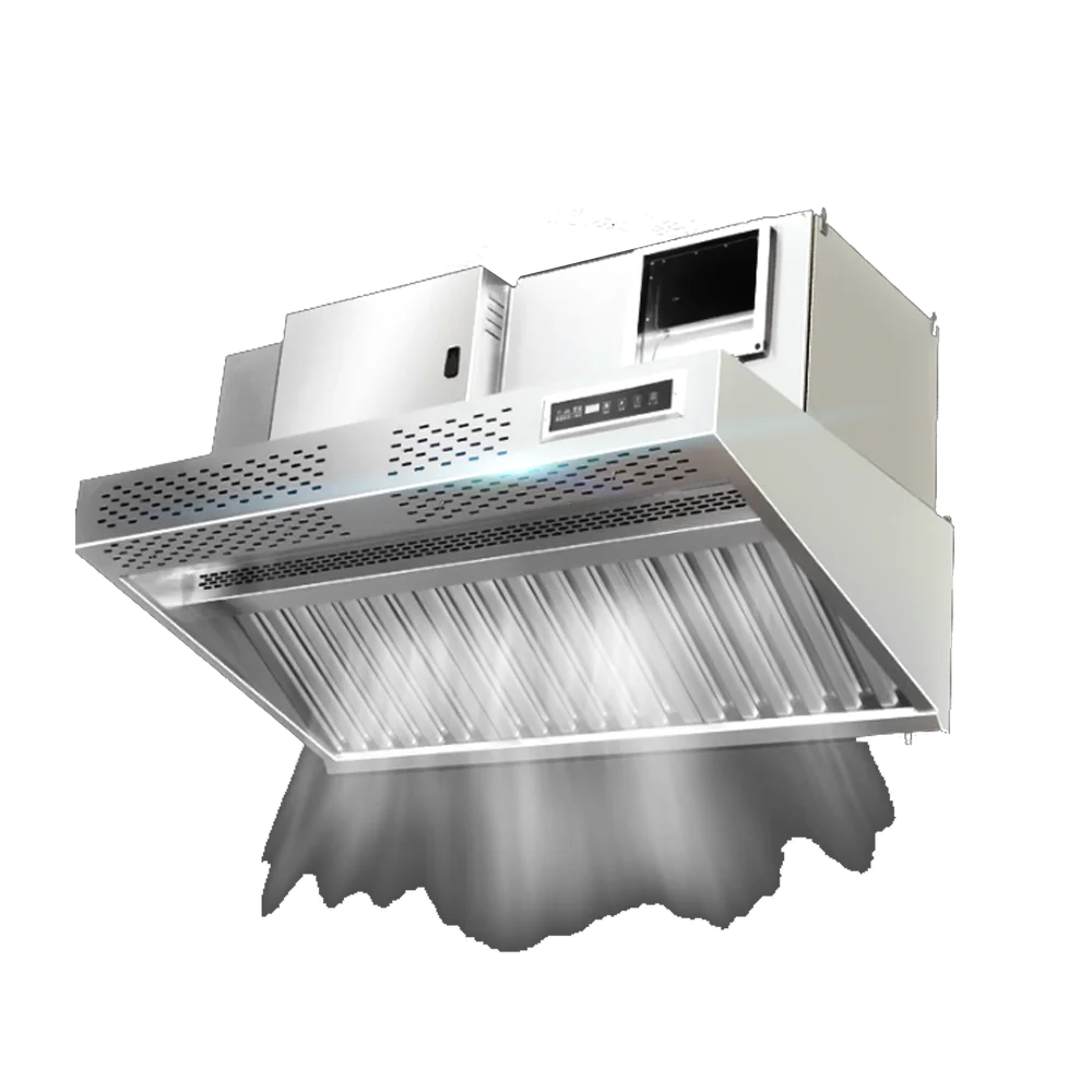 
commercial range cooker Stainless steel hood for kitchen Low power consumption all-in-one restaurant kitchen hood 