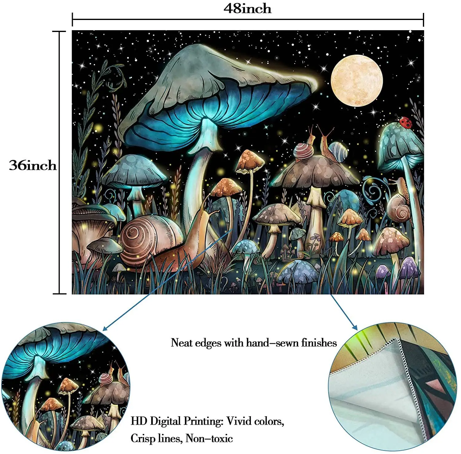 2022 New Design High Quality Tapestry Posters Blacklight UV Reactive Tapestry