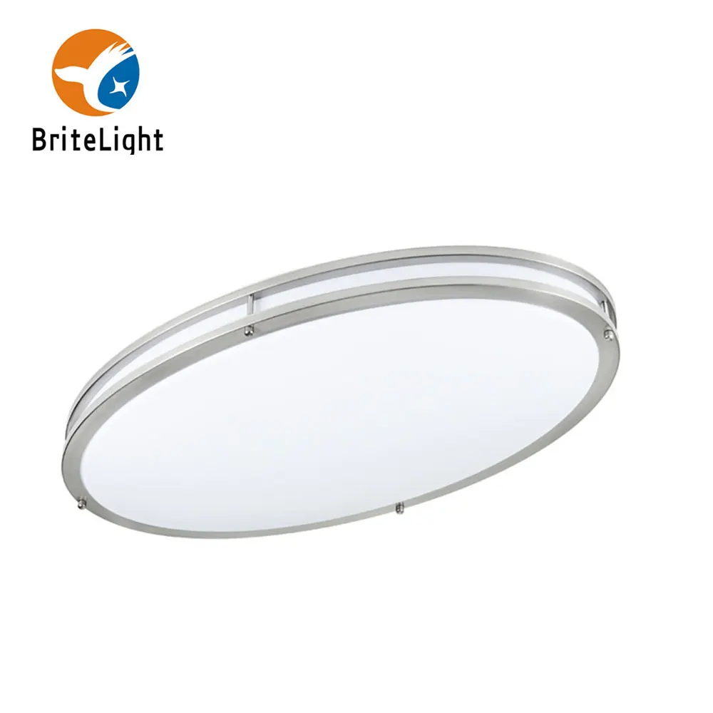  32 дюймов LED Овальный шлифованный никелевый дозатор потолочные светильники с акрилловым покрытием светодиодных чипов 3000 К теплым белым светом отлично подходит для домашнего освещения