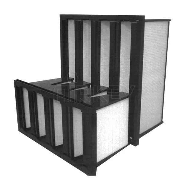 Air Filter with V-Bank Type Medium Efficiency for HVAC System Electronic Cleanroom Laboratory and Gas Turbine System