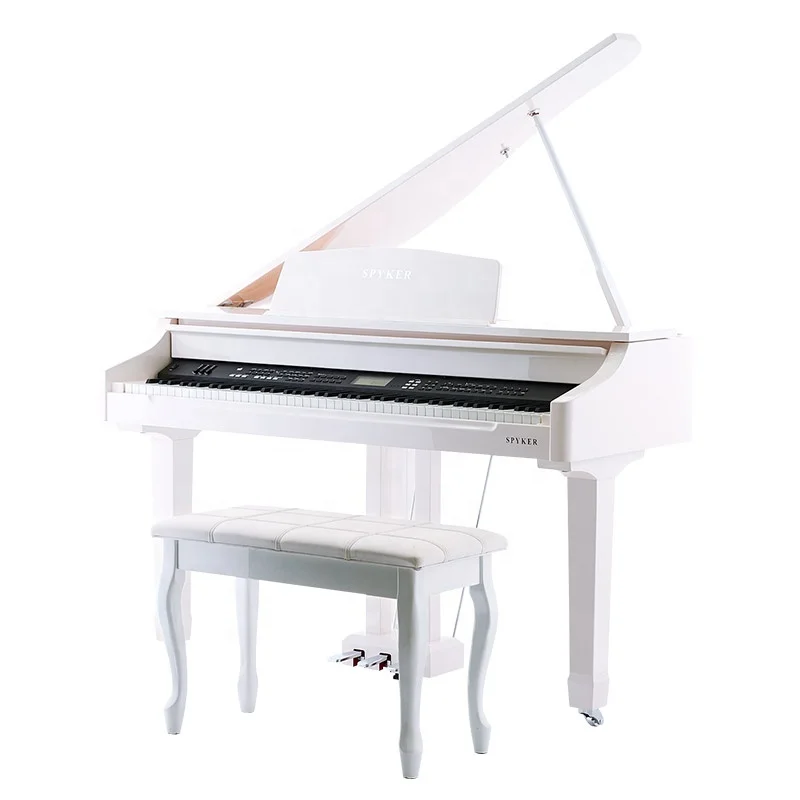 SPYKER Grand-style Digital Piano 88 Keys Graded Hammer Action with the Ultimate Sound Experience White Polish