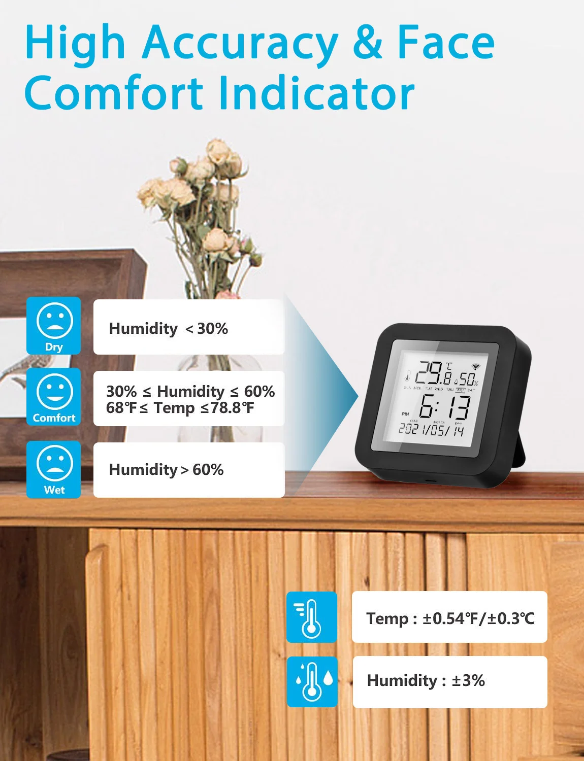 Zemismart 3 in 1 Tuya WiFi IR Remote Control T&H Sensor with LCD Screen Display for Air-con TV Box DVD Alexa Google Home Control