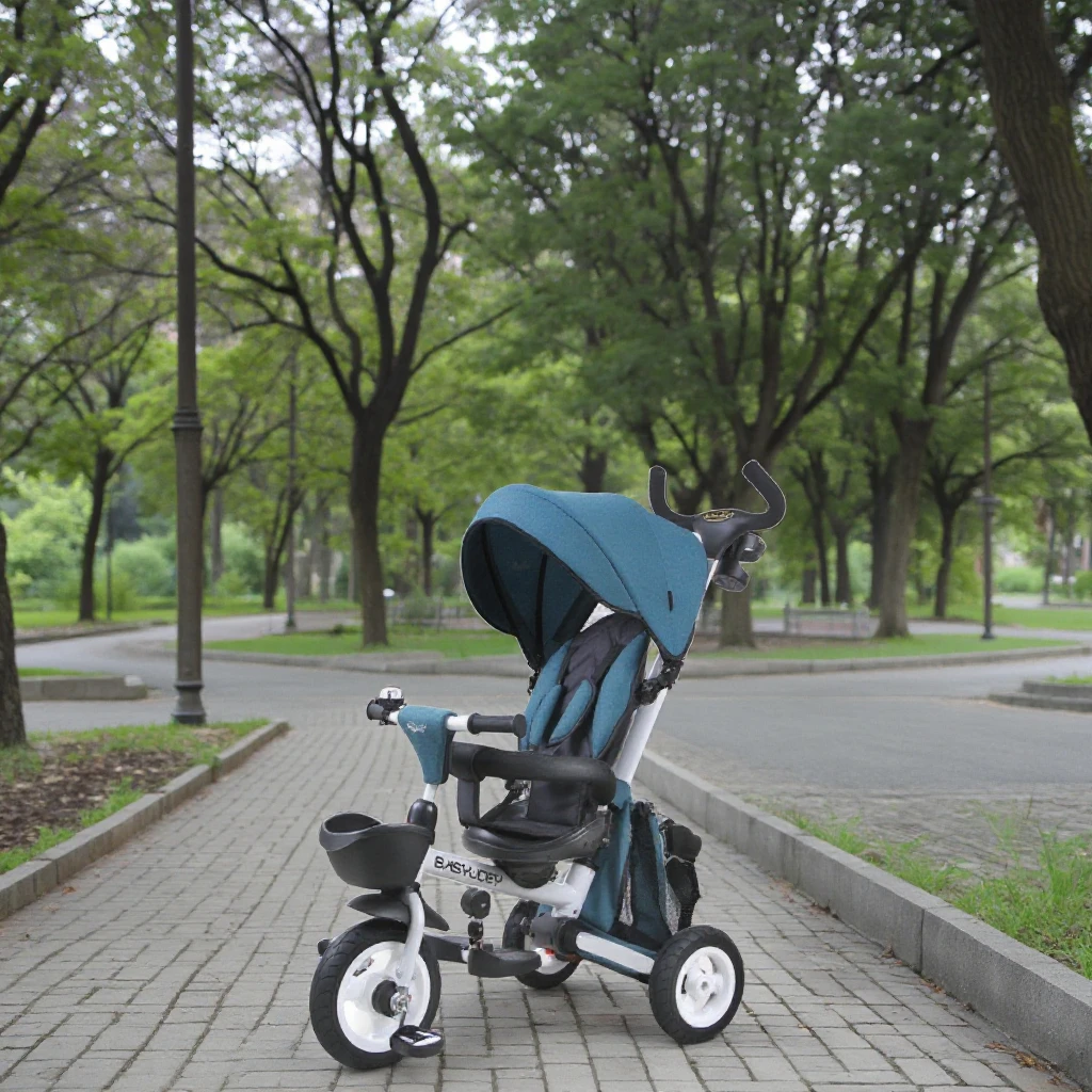 New Model Factory Price Children Trike Baby Tricycle Multi Function 4 In 1 Baby Tricycle With Sunshade Baby Stroller