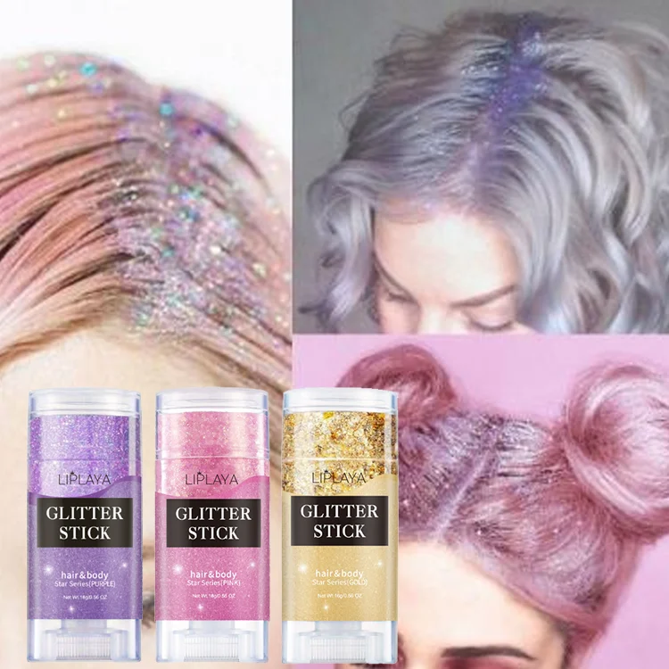 Pink Gold Purple  Glitter Stick Strong Hold Shining Beautiful Colorful  for Face Hair Body