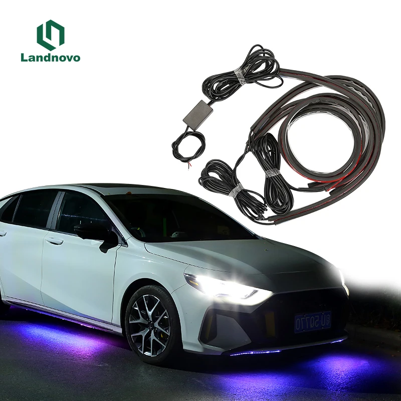 Muhuang Underglow Flexible Strip LED Remote /APP Control RGB LED Strip Under Automobile Chassis Tube Underbody System Neon Light