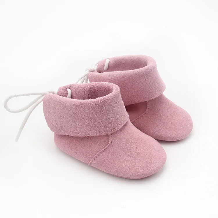 Winter Infant Baby Booties Suede leather Shoes Toddler Lace Up Precwalker Boots