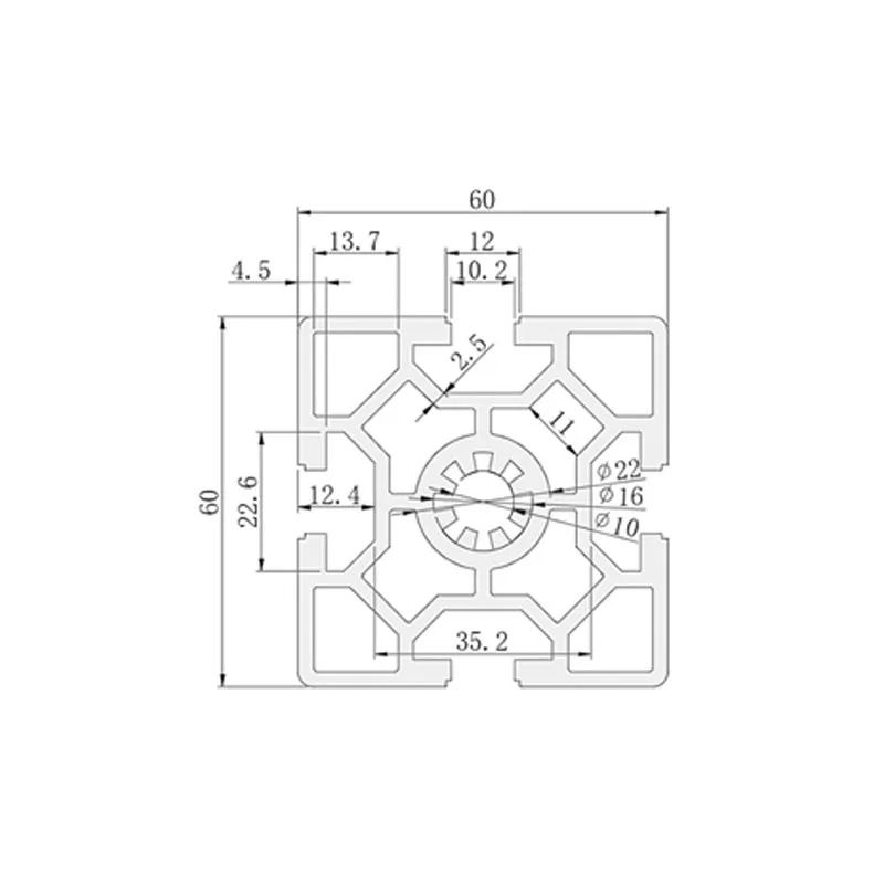 Aluminium Profile Factory Custom Large Industrial Aluminium Extrusion , Extruded Industrial Aluminium Profile 6063