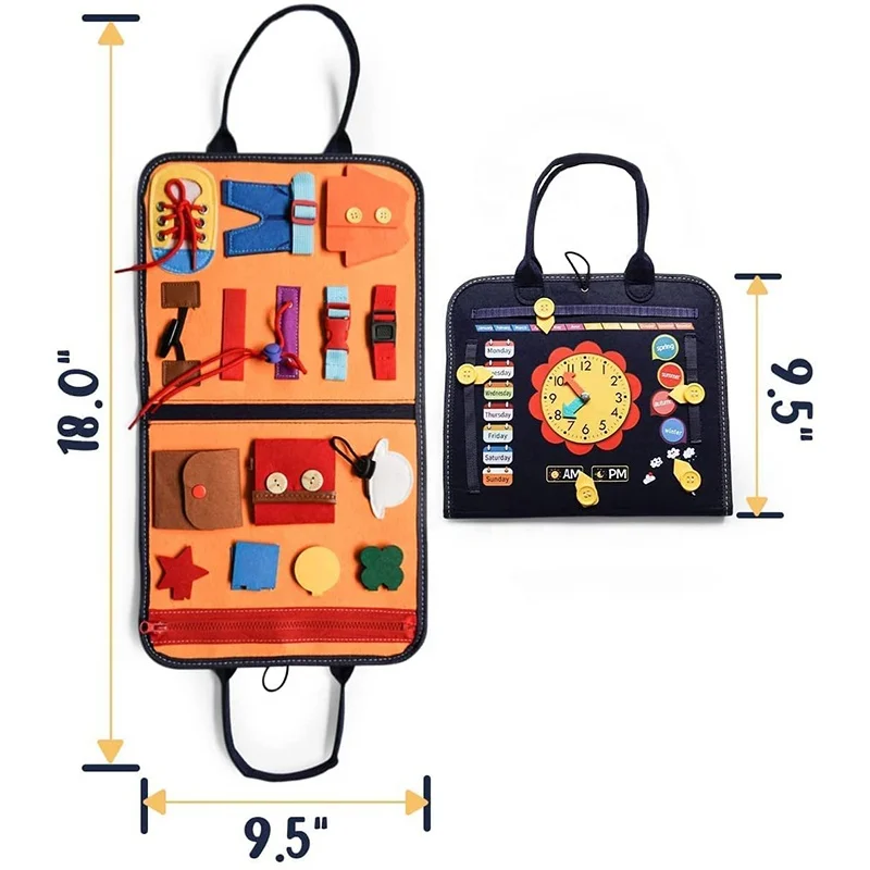 Hot Sell Felt Toddler Busy Board Educational Learning Baby Toddlers Busy Book For Basic Skill