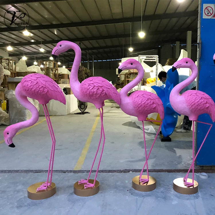 Modern resin craft decorative fiberglass flamingo statue animal sculpture