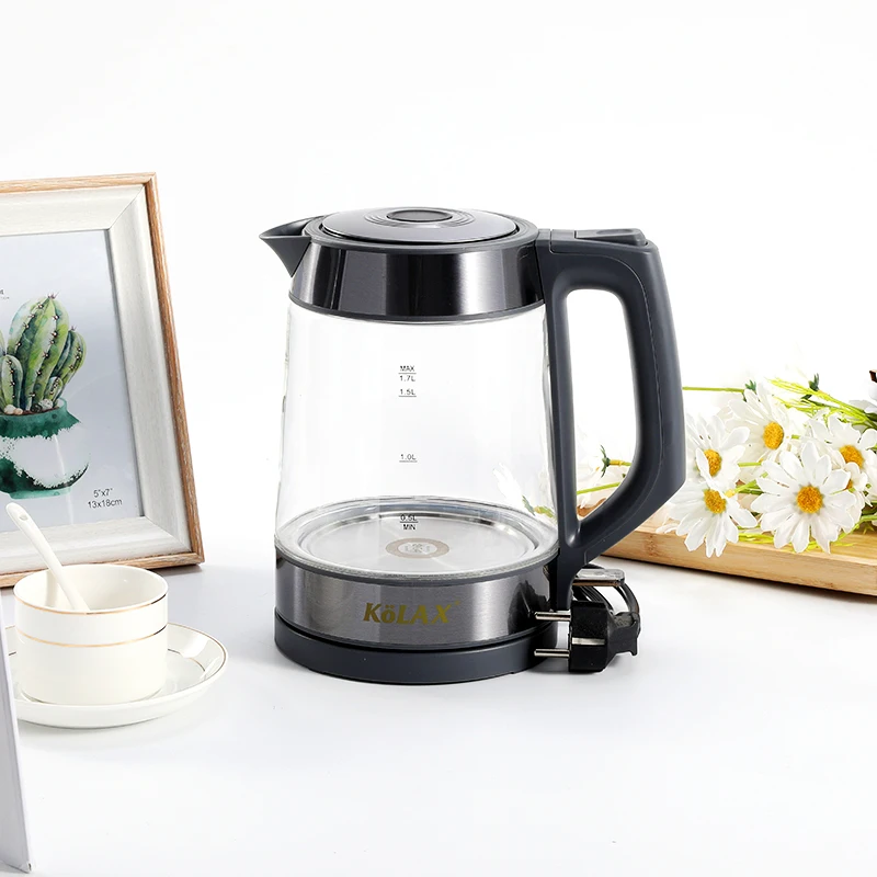 Home appliance glass kettle electric for tea and coffee 1.7L fast boiling cordless auto shut off & boil dry protection kettle