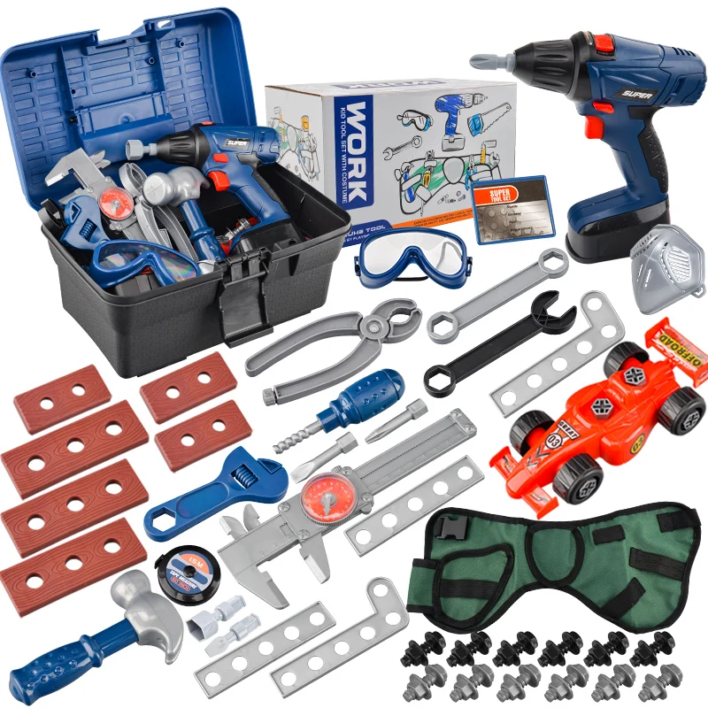 New Design Car Assembly Model Toyrepair Boy Kids Toy Tool Set Kit Box, Children Toy Pretend Play Tool Toy, Gaming Tool Toys ABS