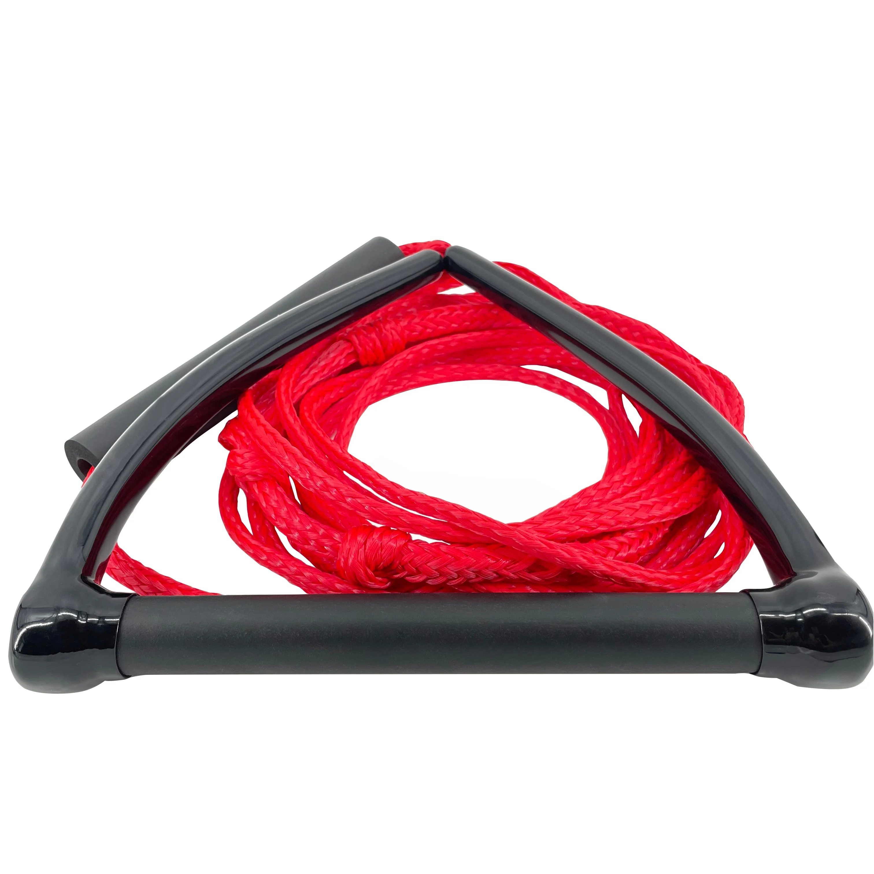 25ft 2200lbs Red Water Ski Rope Hollow Braided 100% New PE Surfing Line Wakeboard Rope with 12in NBR Handle