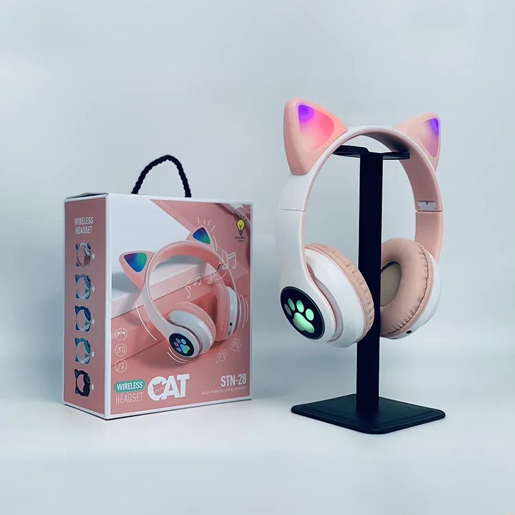 STN-28 Cat ears led light Headphones amazon amazon amazon Cat ear headset BT wireless headphones and glow for phone calls_7