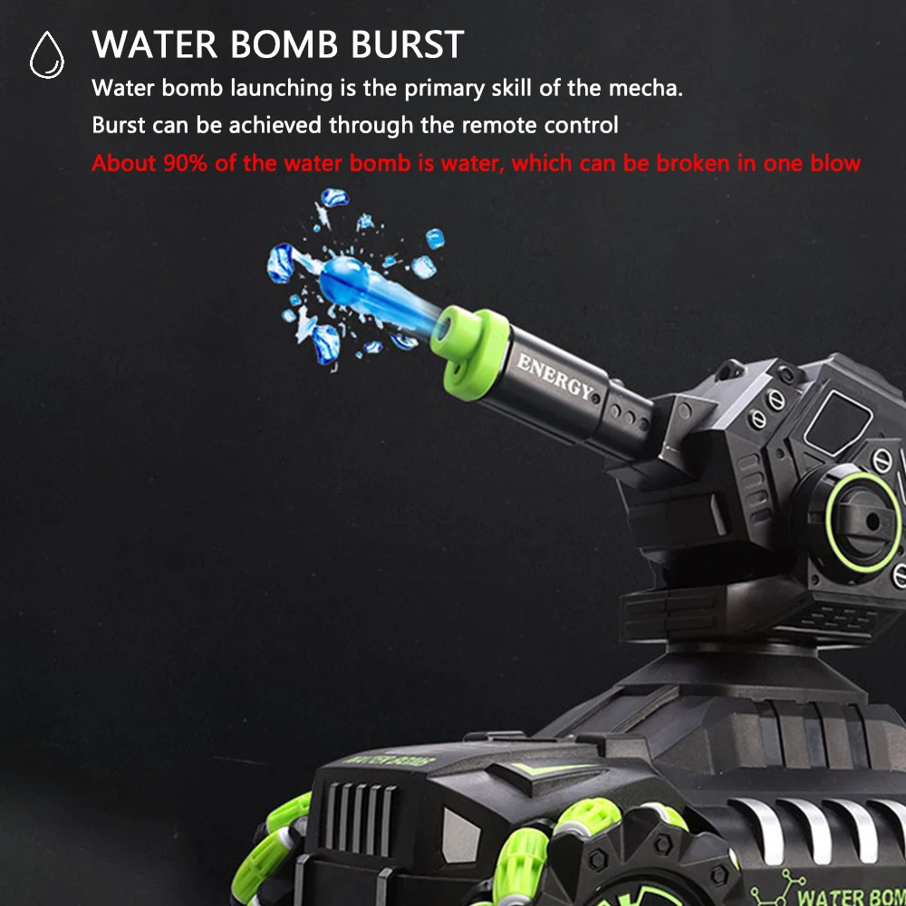 
Amazon Top Selling Water Bomb Tank Battle Car Remote Control Car Rotating Turret With Spray RC Stunt Car 