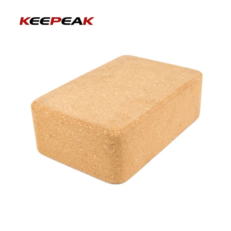 Оптовая продажа, однотонный прямоугольный высококачественный толстый пробковый блок для йоги