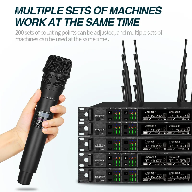 High Quality AD4D Cardioid Handheld Mic UHF Dual Channel True Diversity Digital Wireless Microphone System KSM9 for Studio