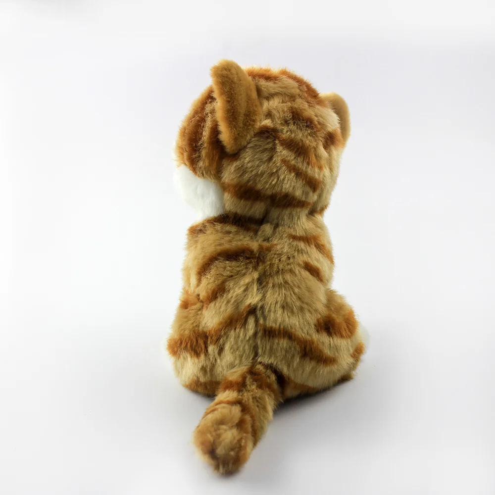 Customized Mini Lifelike Striped Cat Plush Toys Soft Cute Big Eyed Cats Realistic Scottish Fold Animal Stuffed Toy