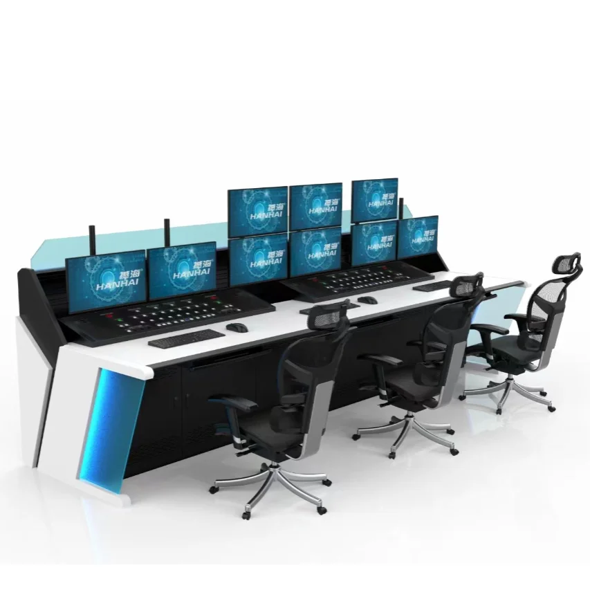Industrial Design Security Command Center Console Table Control Room Operator Table Made Durable HPL Material Office Buildings