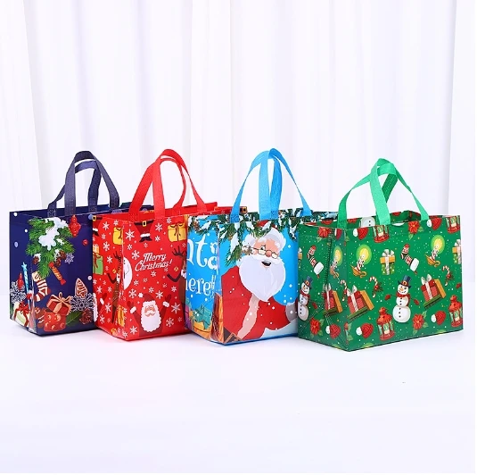 Hot Selling Christmas Non Woven Shopping Bag With Handle Eco-friendly Polypropylene Non Woven Bag For Christmas