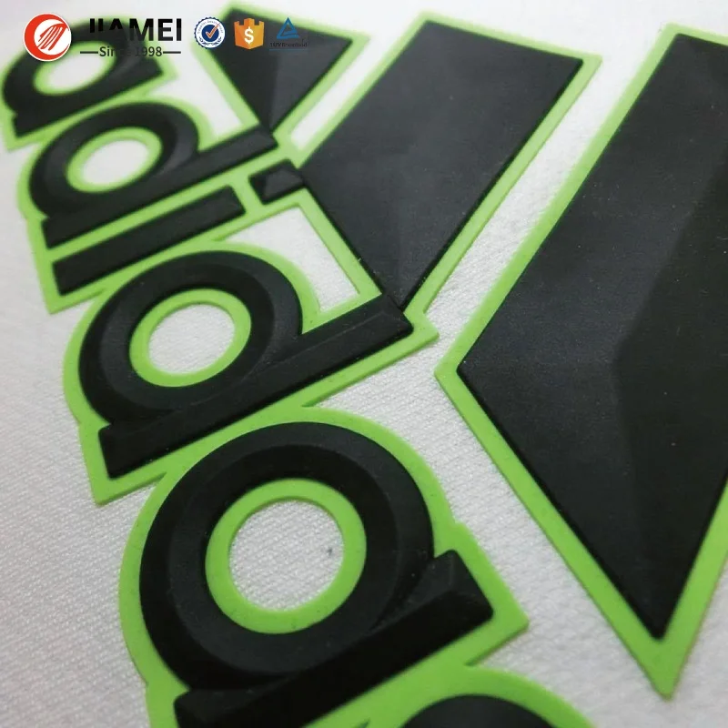Custom Sports Shirt Clothing Raised Silicone Heat Transfer Brand Label