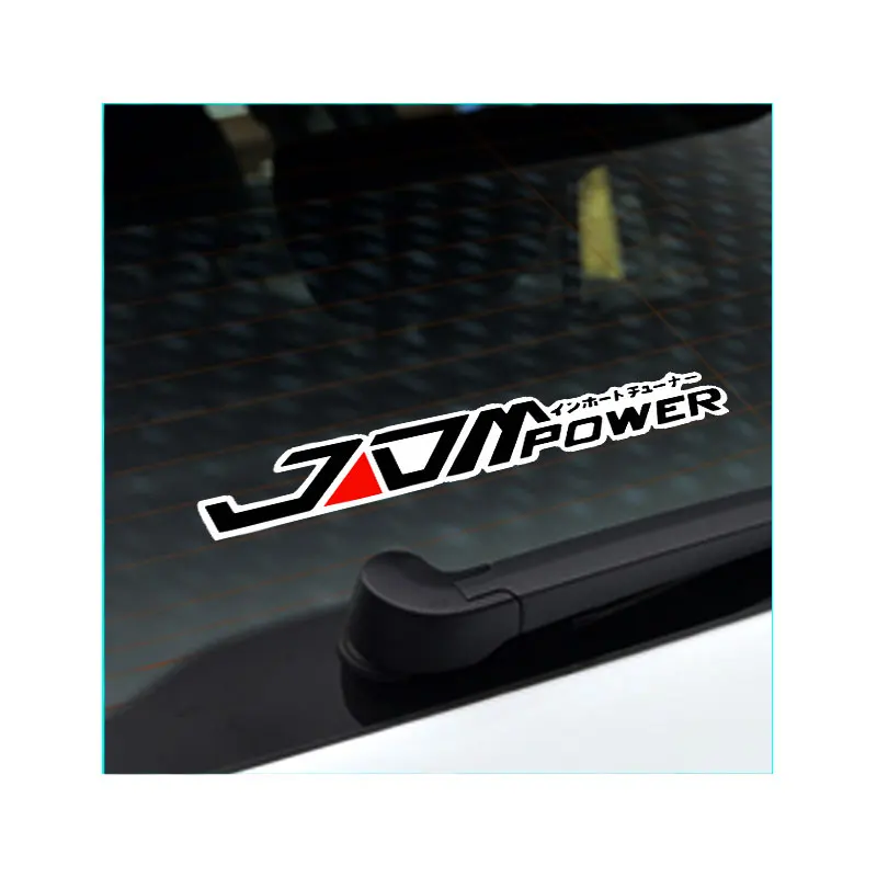 JDM Power Universal Waterproof Reflective Bumper Sticker Carbon Plastic Body Vinyl Car Warning Applique Mazda Toyota
