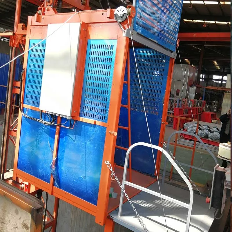 sc100 100 vfd type construction material lift passenger hoist for high rise buildings with safety device