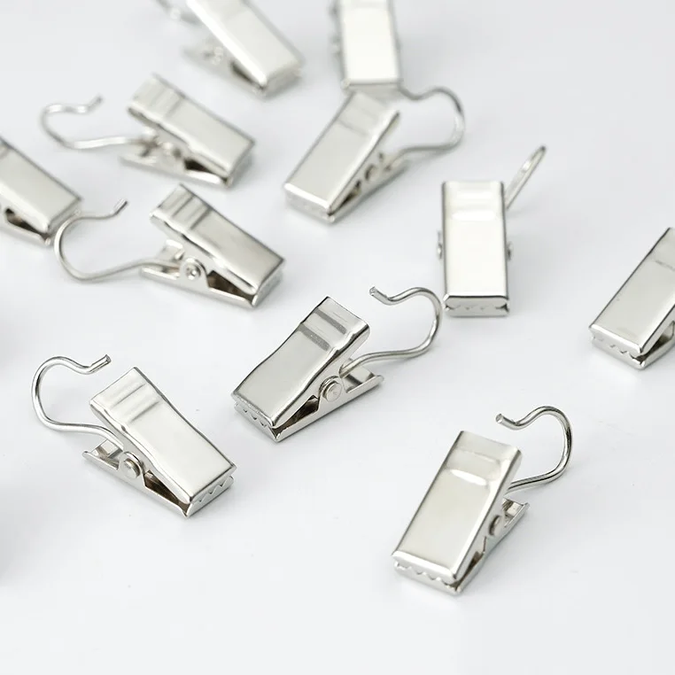 Heavy Duty Metal Curtain Clip Hook Curtain Hanging Clips Drapery Rod Clamps With Hook