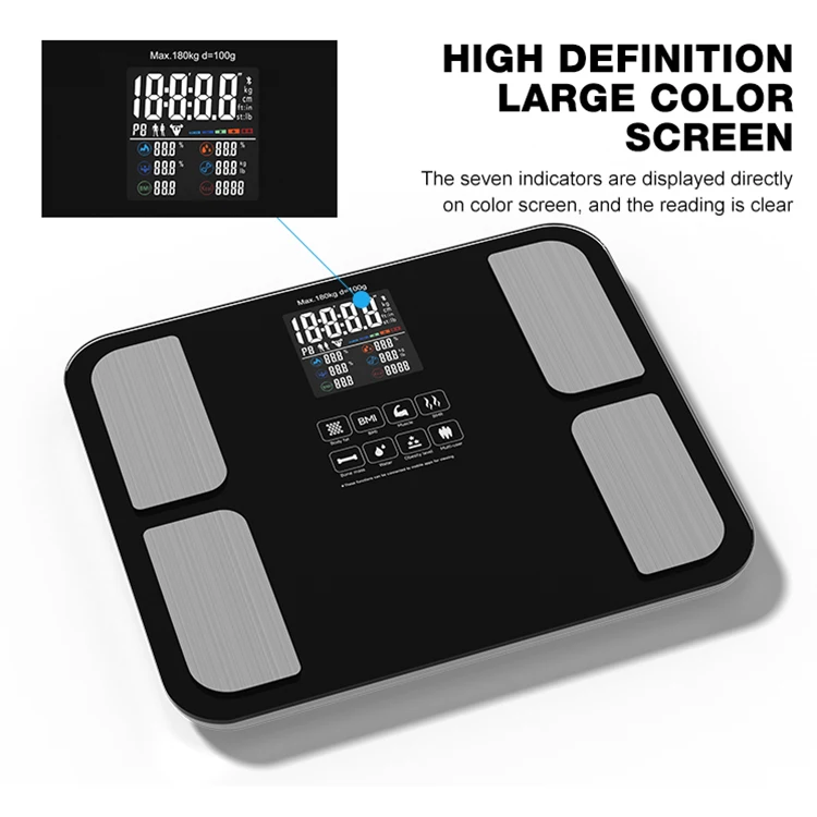 Hot Selling Big Screen Glass Smart Body Fat Scales Weight Machine Smart Scale With App
