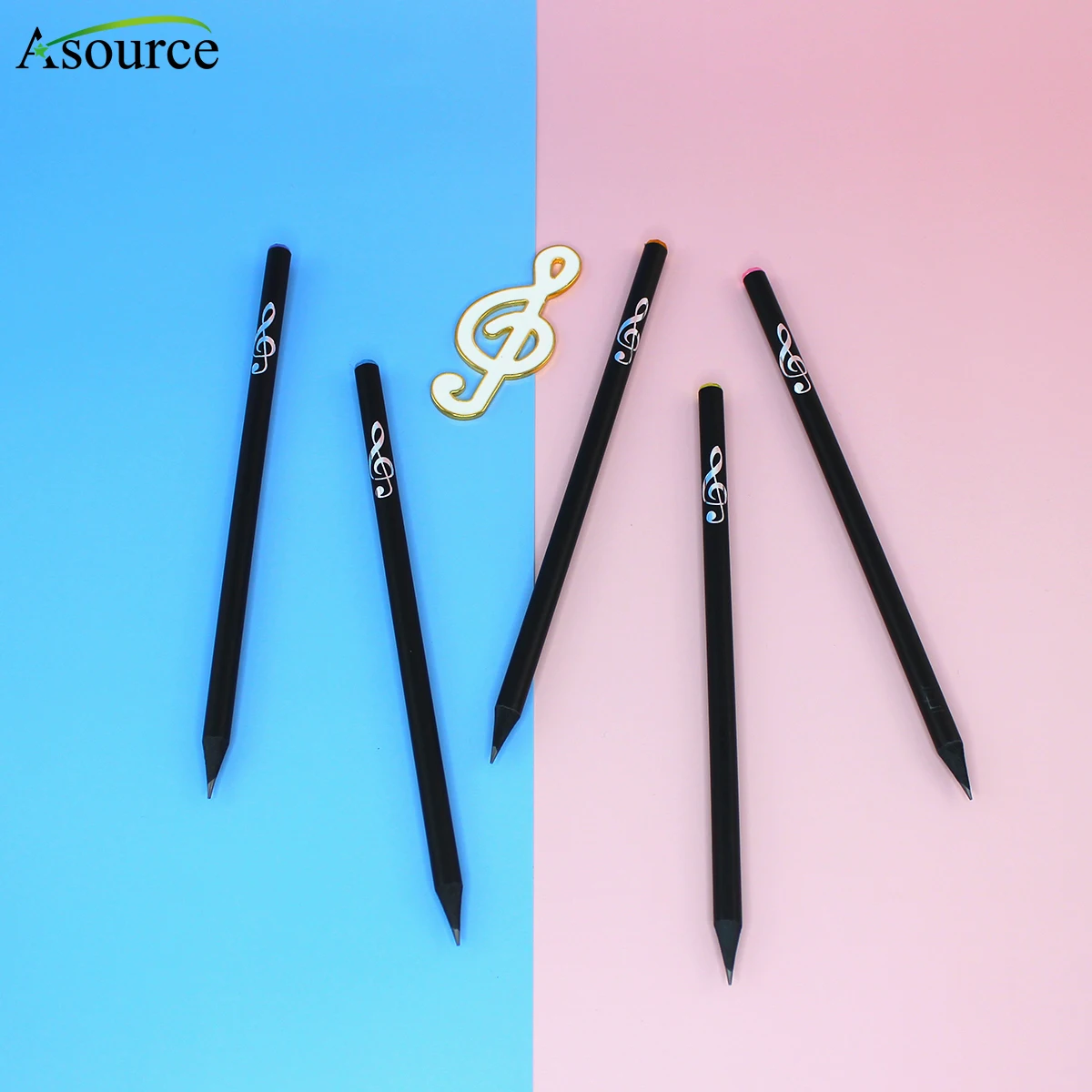 Music Gift Crystal Topper Wood Pencil with Music Note Print