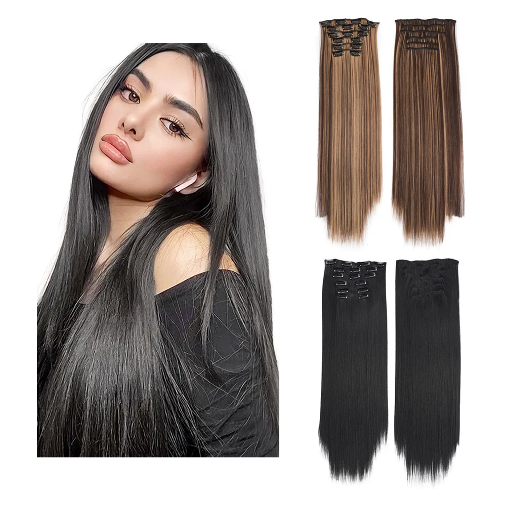 Shinein Fluffy Corn Wave Deep Curly Clip on Hair Extensions Double Weft Seamless Invisible Blonde Clip in Hair Extensions