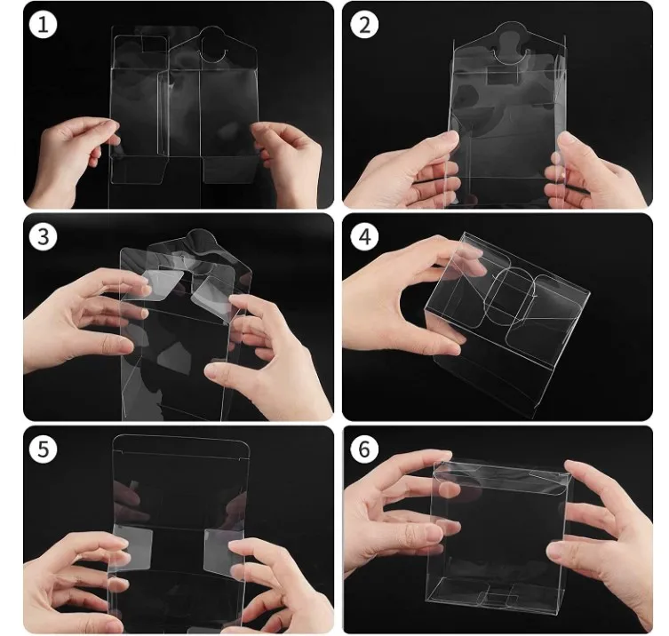 New product custom clear cake box square plastic PET clear box packaging macarron gift boxes transparentes