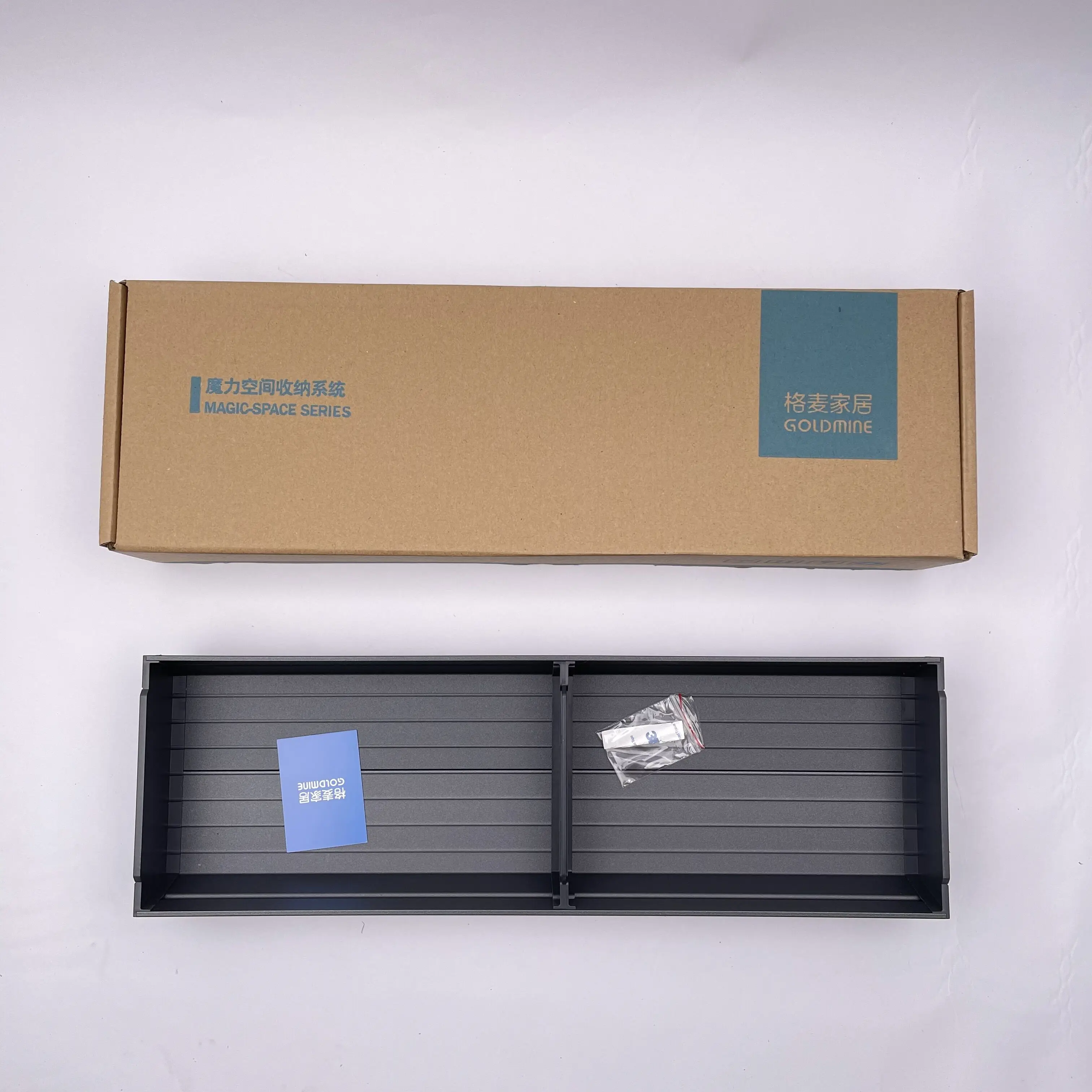 Goldmine aluminum cutlery tray with moving dividers forks spoons storage tray utensil cabinet drawer organizers