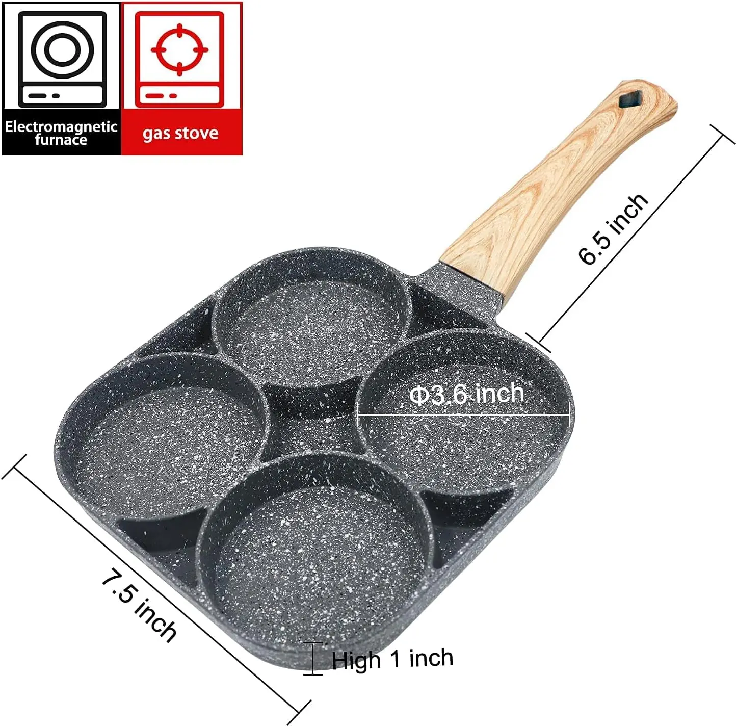 Wholesale Egg Frying Pan Nonstick Pancake Pans 4 Cups Hole Cookware Pancake Omelette Pan Aluminium Alloy Egg Cooker