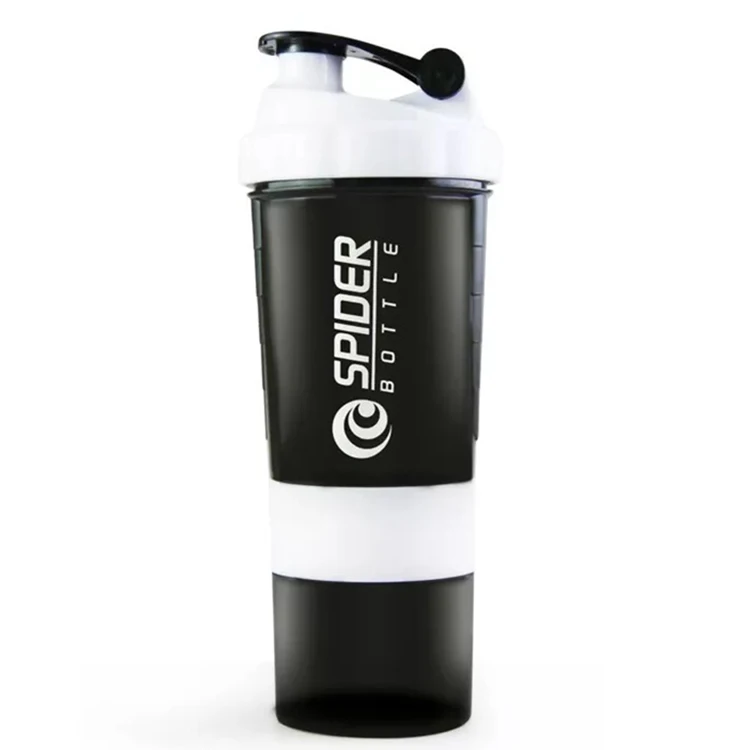 Protein Shaker Mixer Bottle Sports Fitness gym 3 Layers Multifunction 600ml BAP free Shaker Bottle