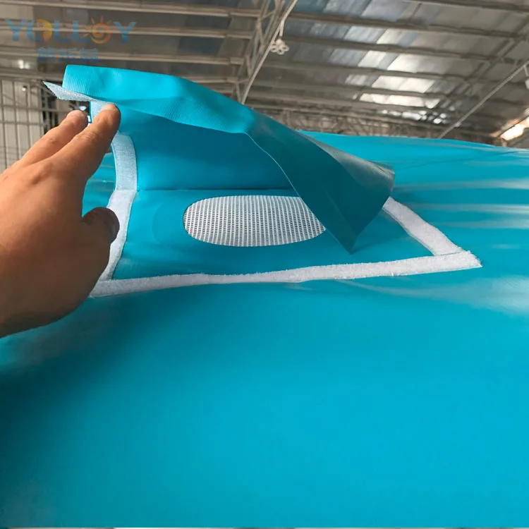 New floating raft boat camping inflatable amphibious tent in blue for water camping events