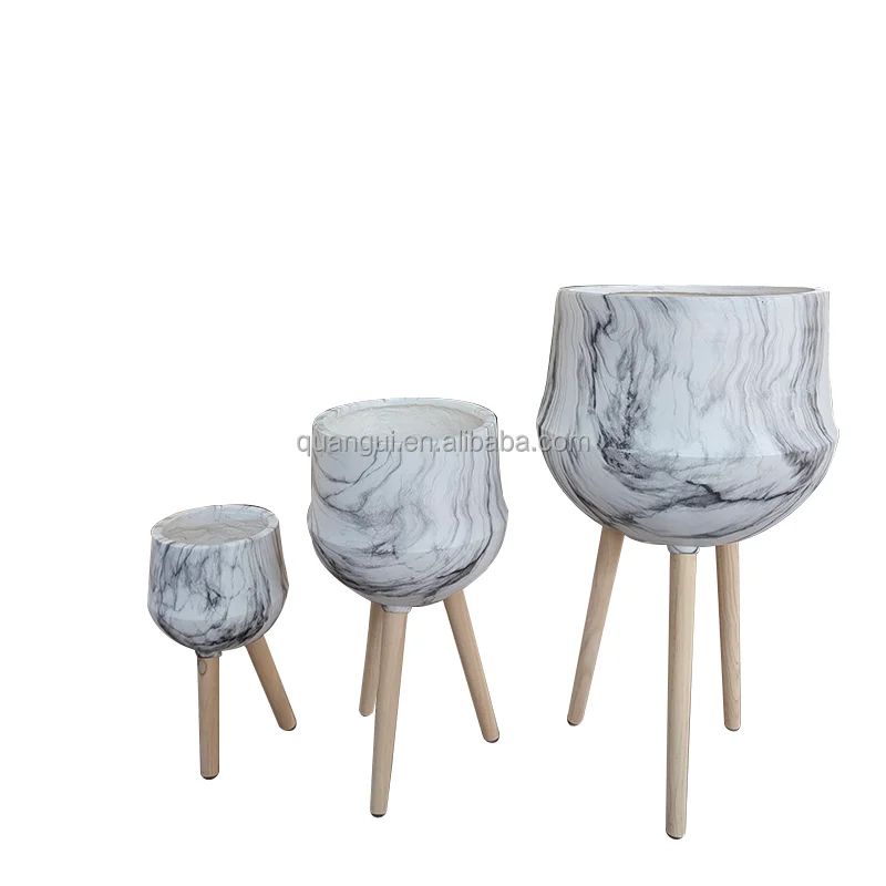 Cheap Price Custom Marbling Fiber Clay Fiberglass Flower Pot For Home Decor Europe Art Style Personality Planter Pots