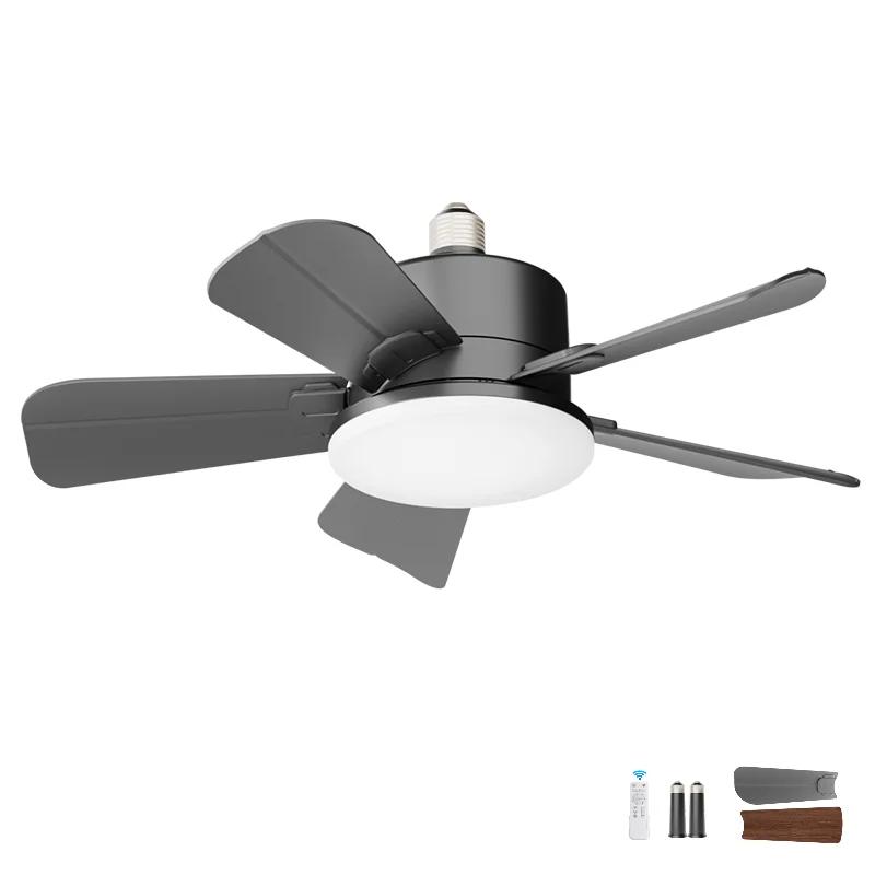 2024 Home LED Quiet 17 inch Ceiling Fan With Light Ventilador Bedroom Remote Control