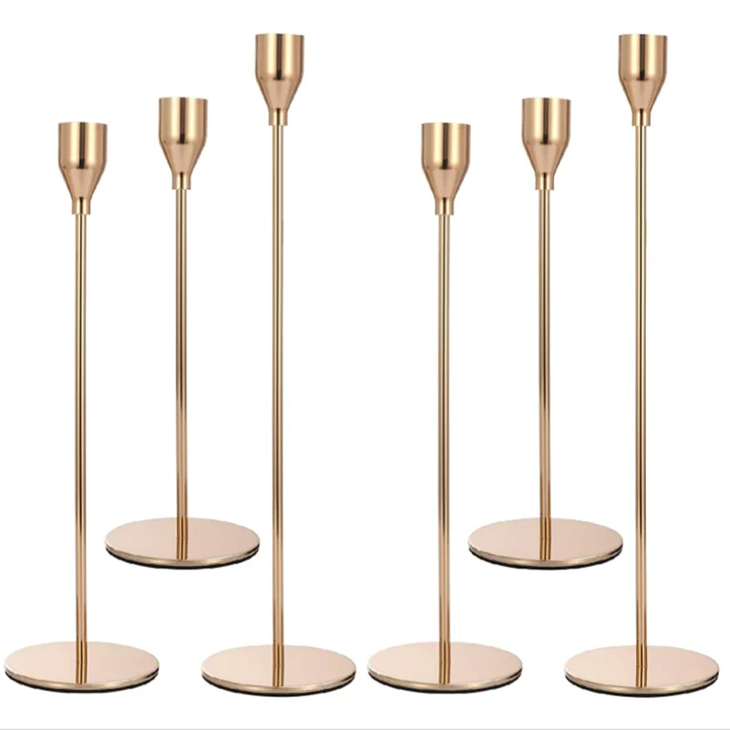 Gold Candle Holders Gold Taper Candle Holder Metal Candle Holder for Wedding Dinning Party